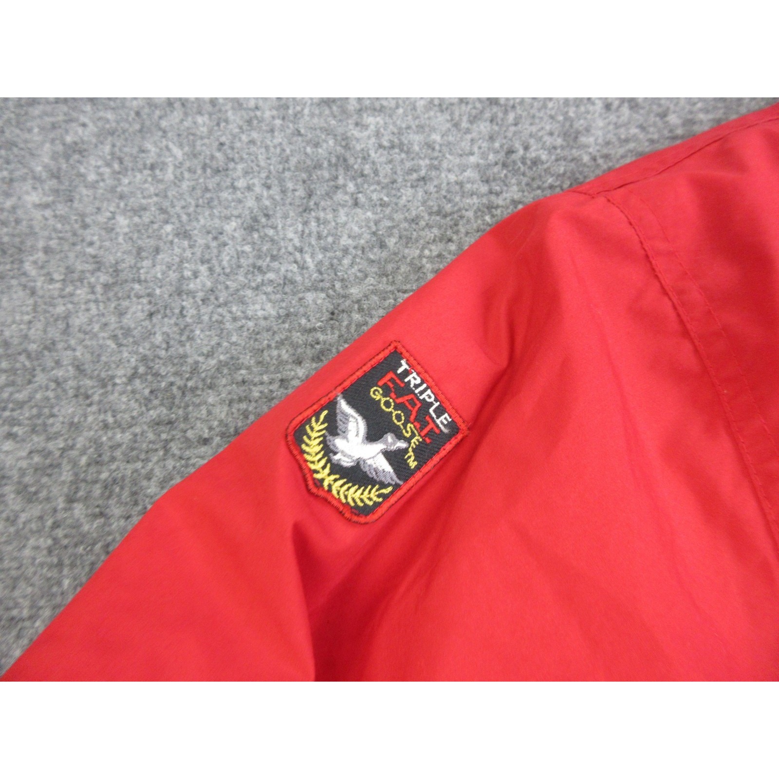 Vintage Triple F.A.T. Goose Jacket Mens Medium Red Down Puffer Bomber Hooded 90s — image 5 of 8